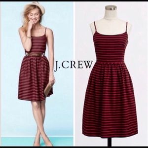 J. Crew red and navy derby dress
